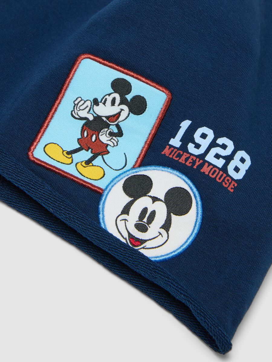 Blue stretchy organic cotton hat with Mickey prints for baby boy_2