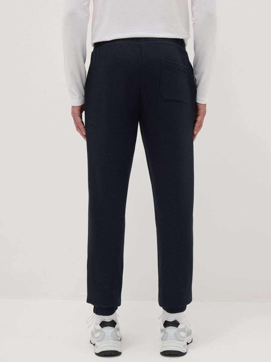 Regular fit blue cotton blend jogger trousers_2