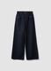 Blue denim bootcut jeans in cotton and lyocell blend_4