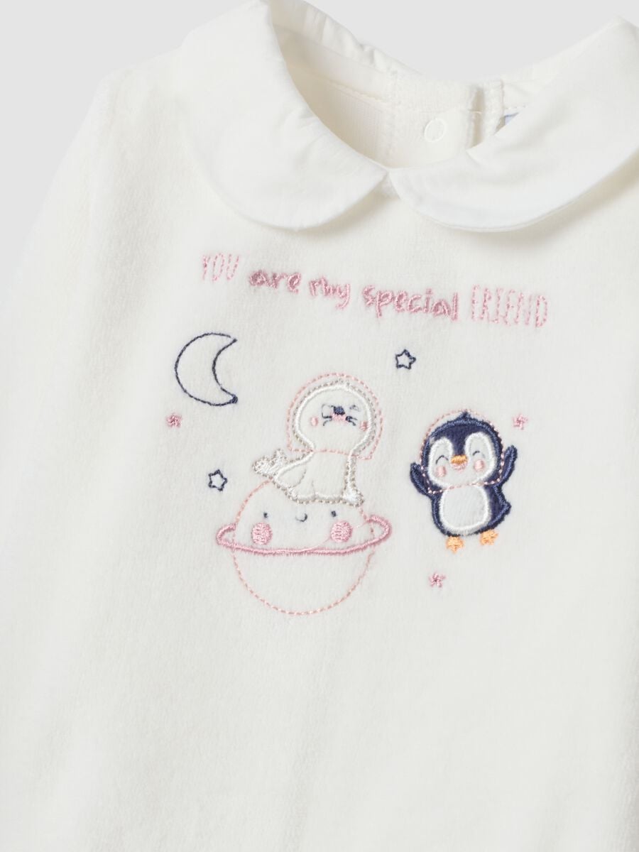 Pink and white organic cotton-blend set_3