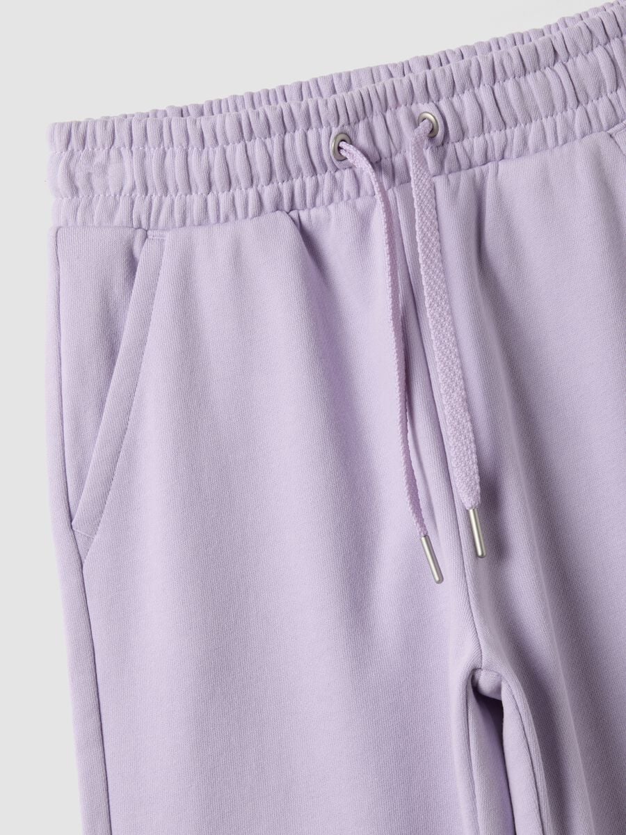 Pantaloni jogger viola in puro cotone organico regular fit per ragazza_6