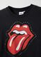 Black pure cotton regular fit T-shirt with Rolling Stones print_5