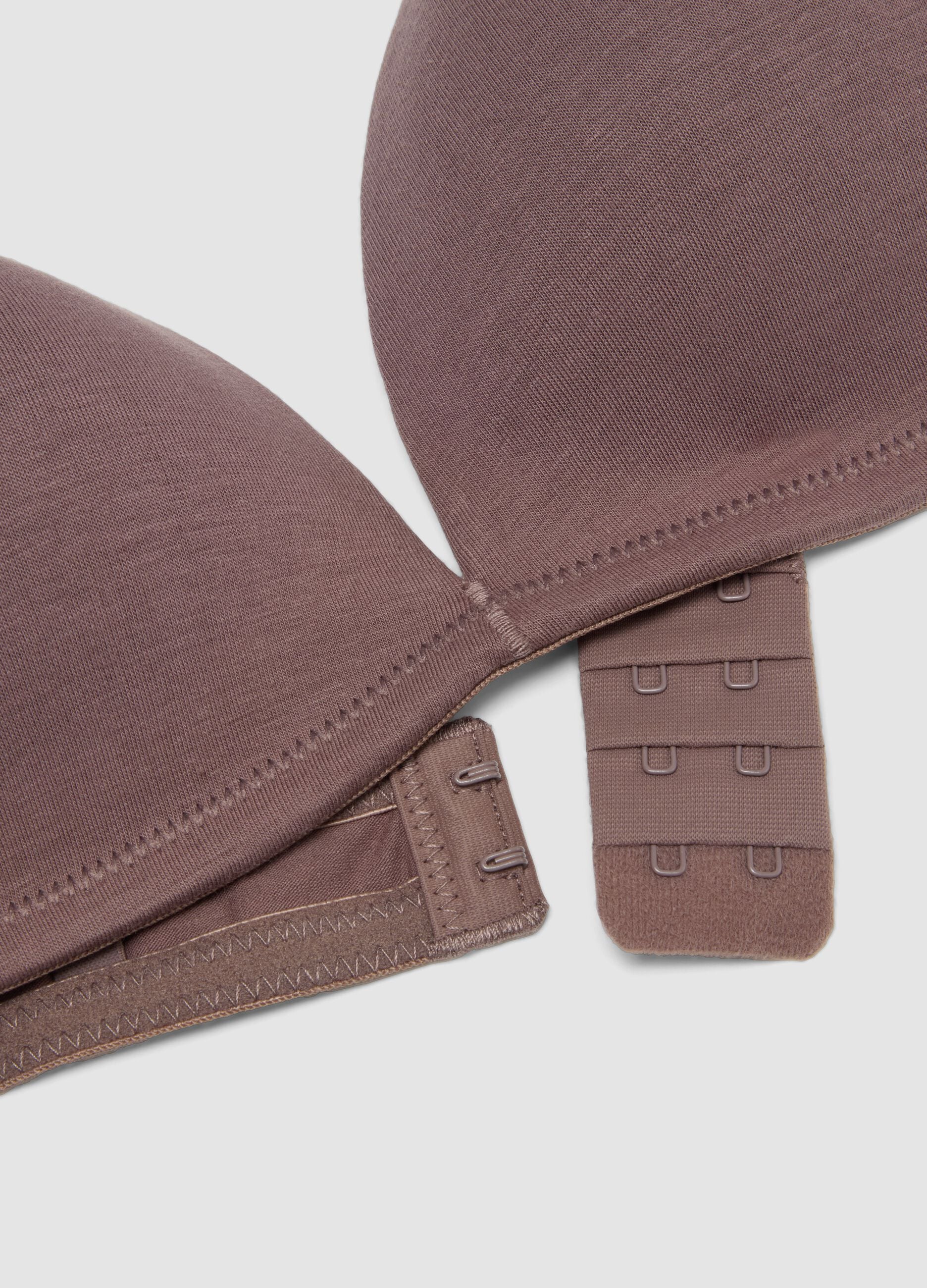 Grey padded organic cotton bra