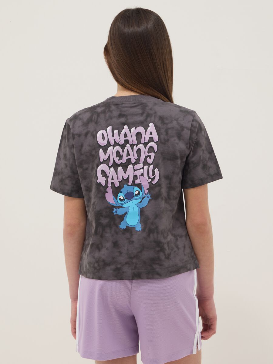 Grey pure cotton oversized fit girl&rsquo;s t-shirt with Stitch_1