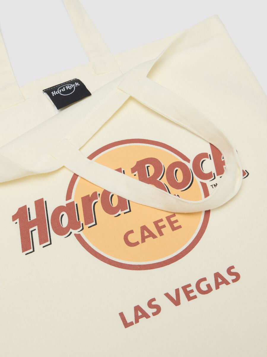 Borsa shopper in puro cotone bianca con logo Hard Rock Cafe_2