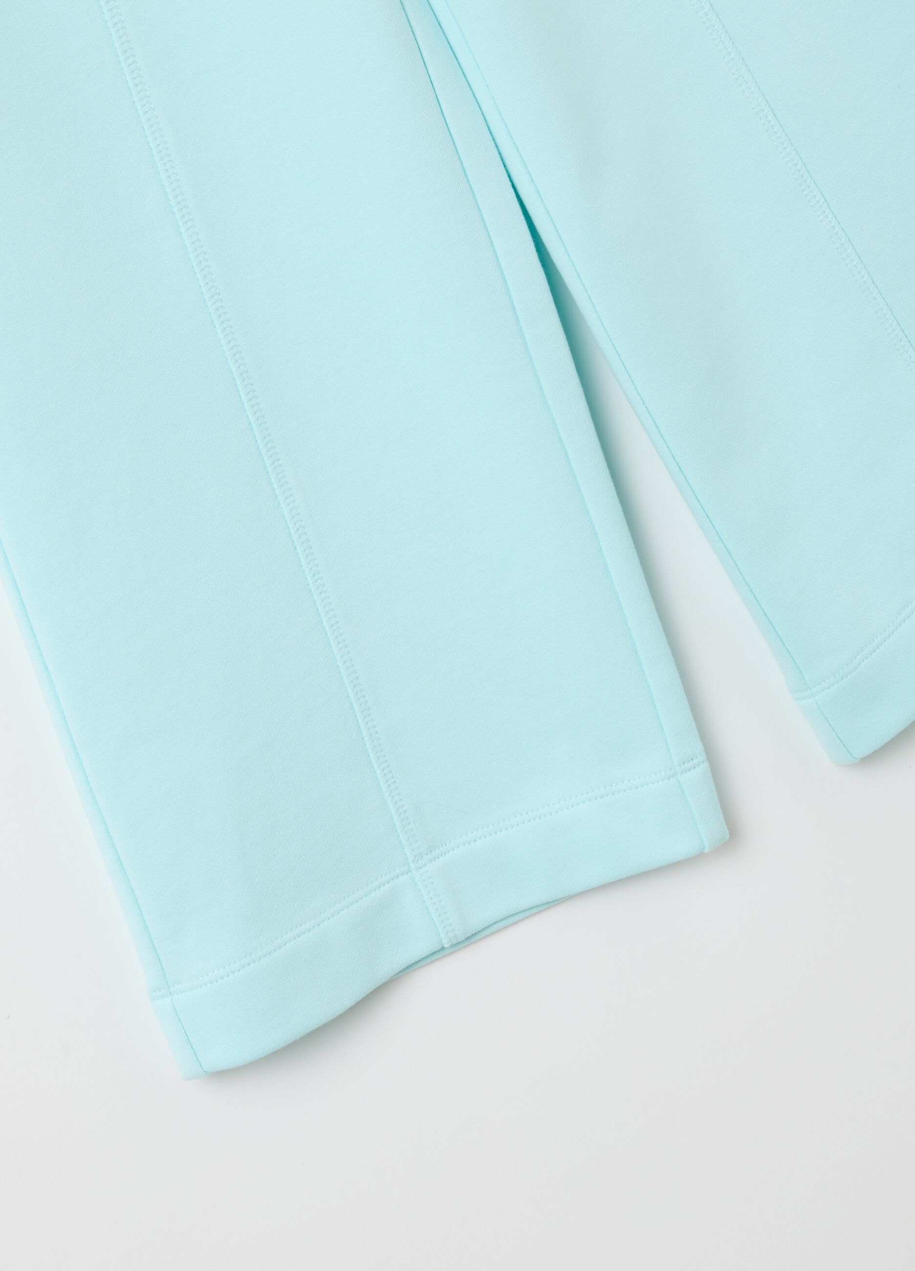 Sky blue wide leg jogger trousers for girls in pure cotton