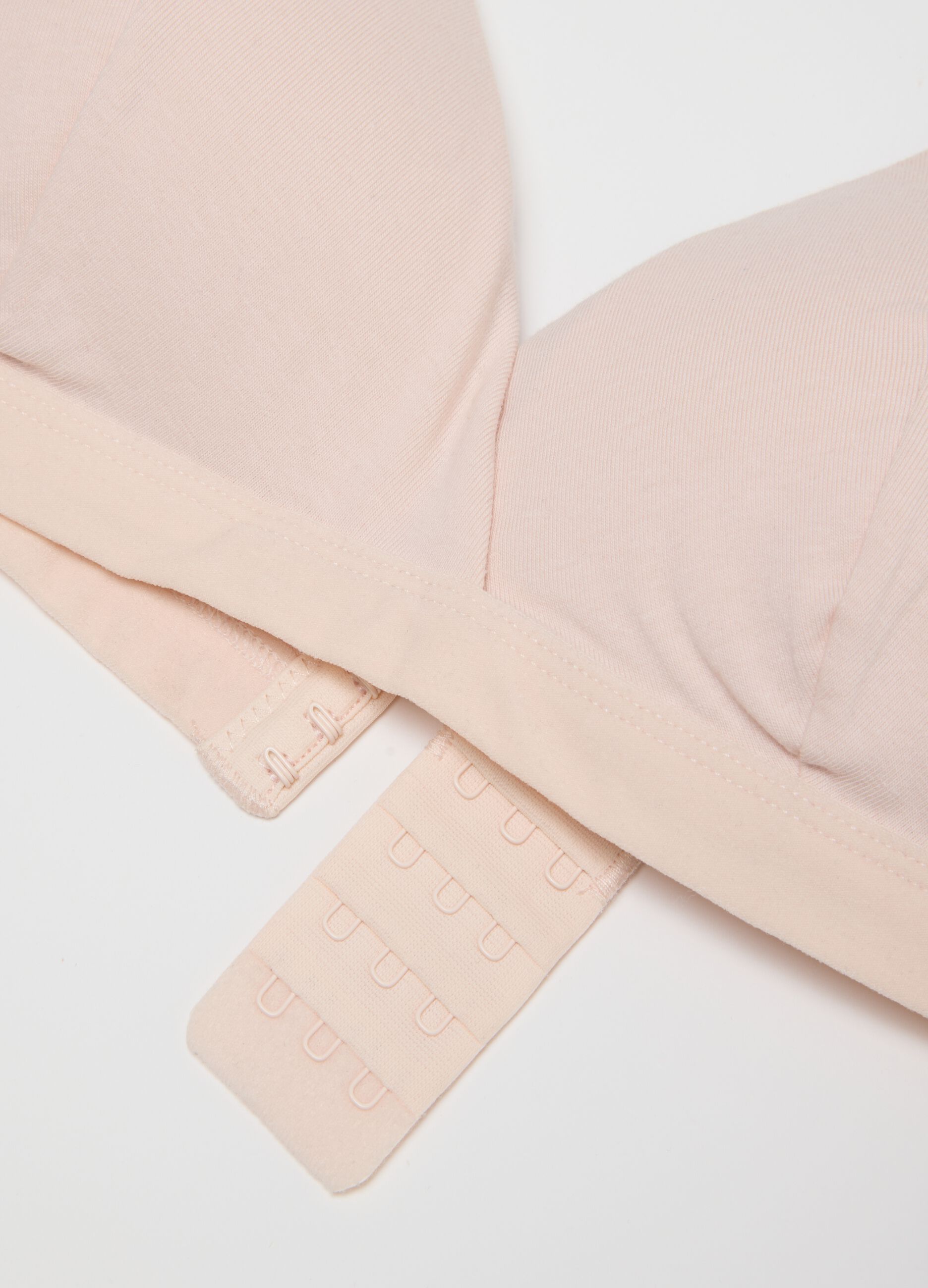 Pink stretchy cotton bra with thin straps