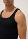 Black pure cotton tank top, regular fit_3