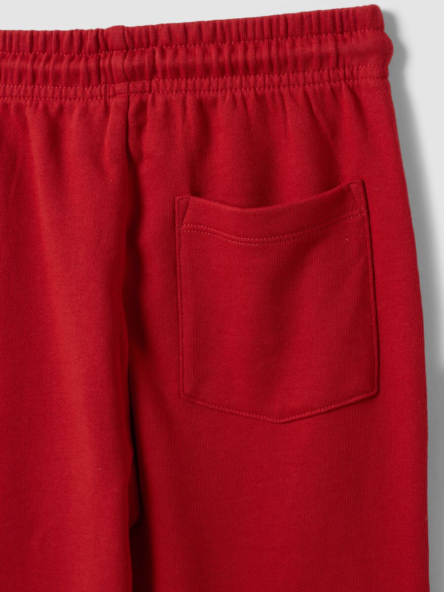 Red regular-fit joggers in pure organic cotton for boys_3