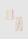 Multi-coloured regular fit pure cotton pyjamas with hearts for infants_3
