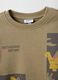 Beige pure cotton regular fit sweatshirt for kids with print_2