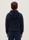 Boy's blue hoodie in pure cotton with oversized fit and zip_1