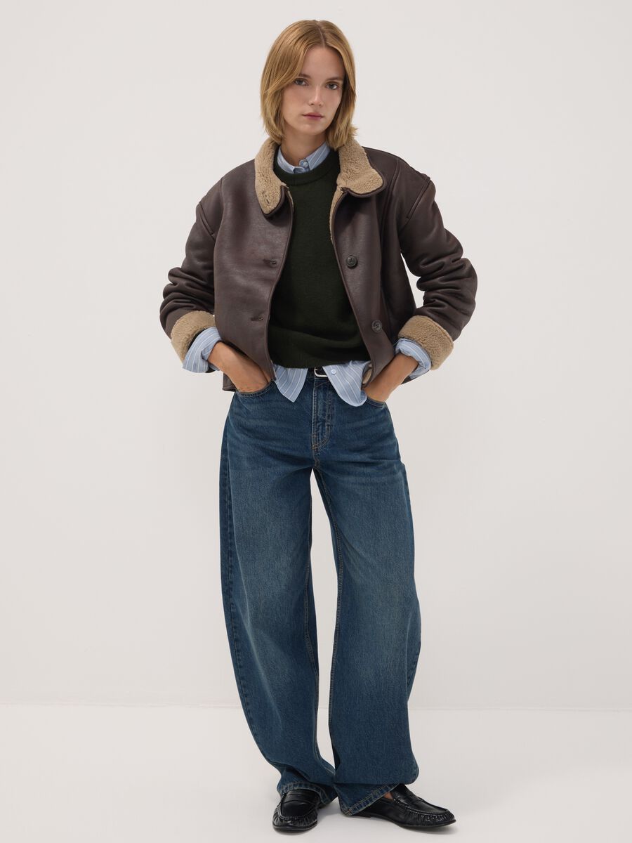 Brown jacket with contrast lining_2