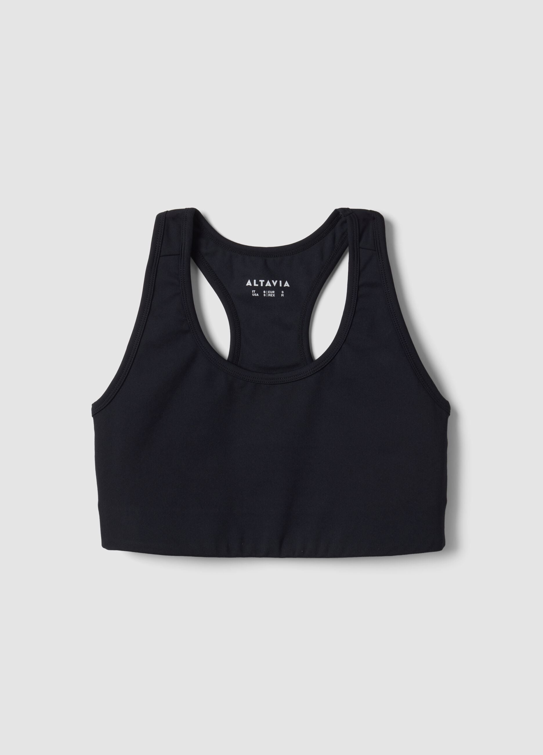 Black breathable stretch sports bra ALTAVIA STUDIO