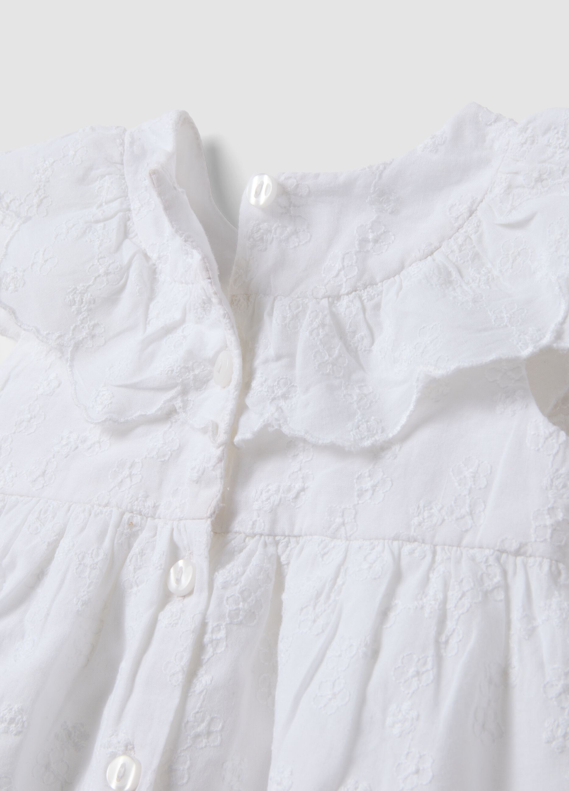 White pure cotton set with dress and bloomers