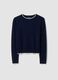 Blue crew-neck jumper in viscose blend_4