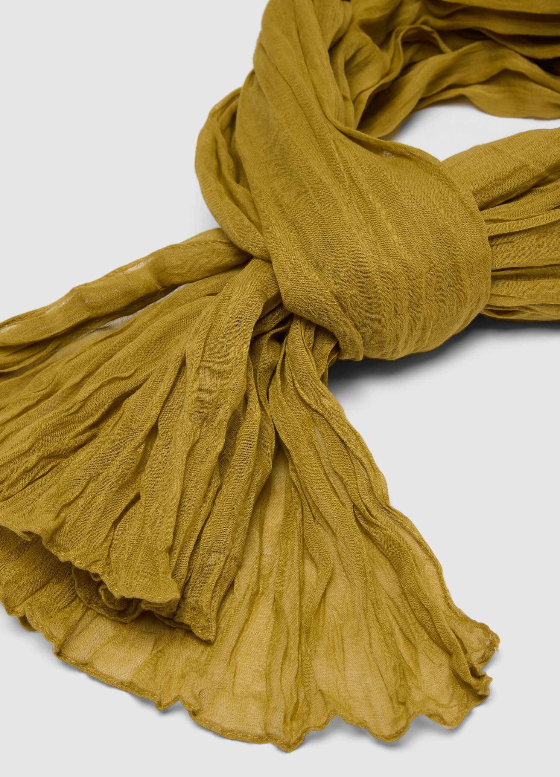 Yellow pure cotton scarf