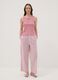 Pink ribbed cotton and viscose blend henley vest_1