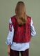 Red pure cotton gilet with floral embroidery_3