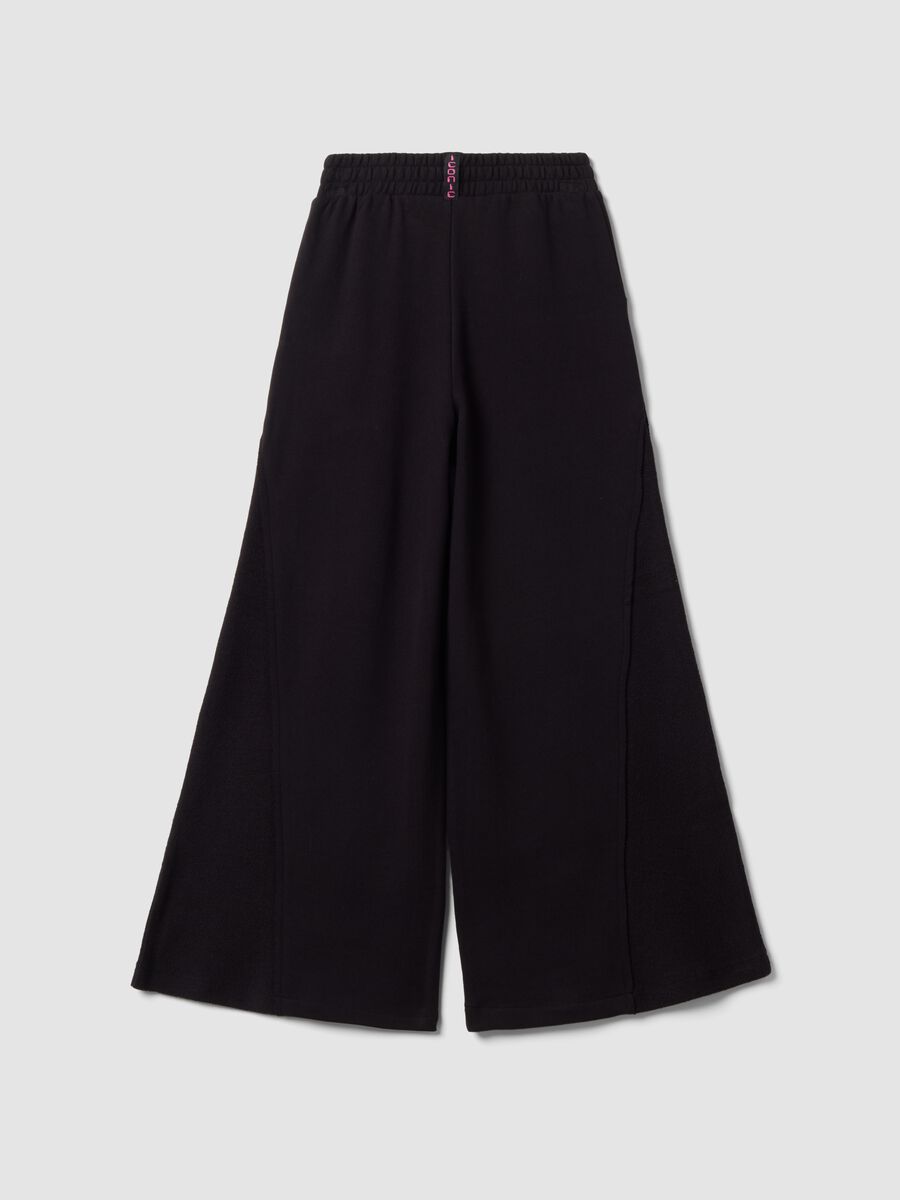 Black wide-leg trousers in pure cotton_2