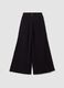 Black wide-leg trousers in pure cotton_2