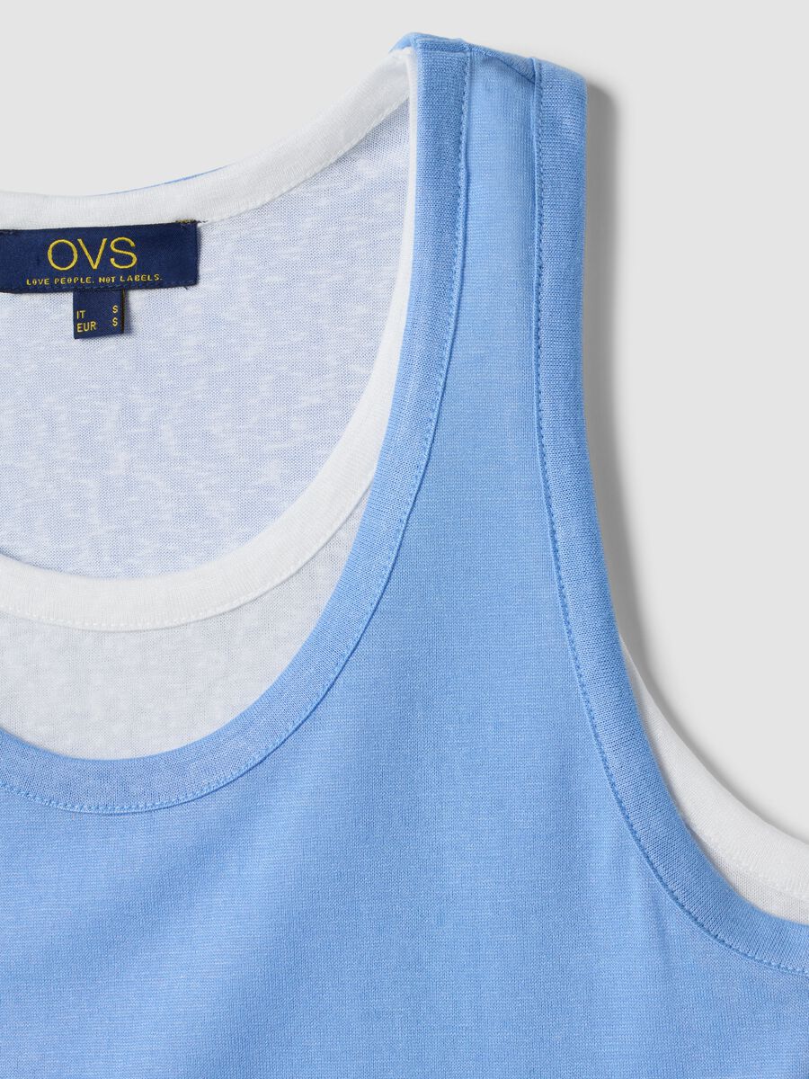 Light blue viscose-blend regular-fit tank top_5