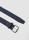 Blue belt with rectangular metal buckle_1