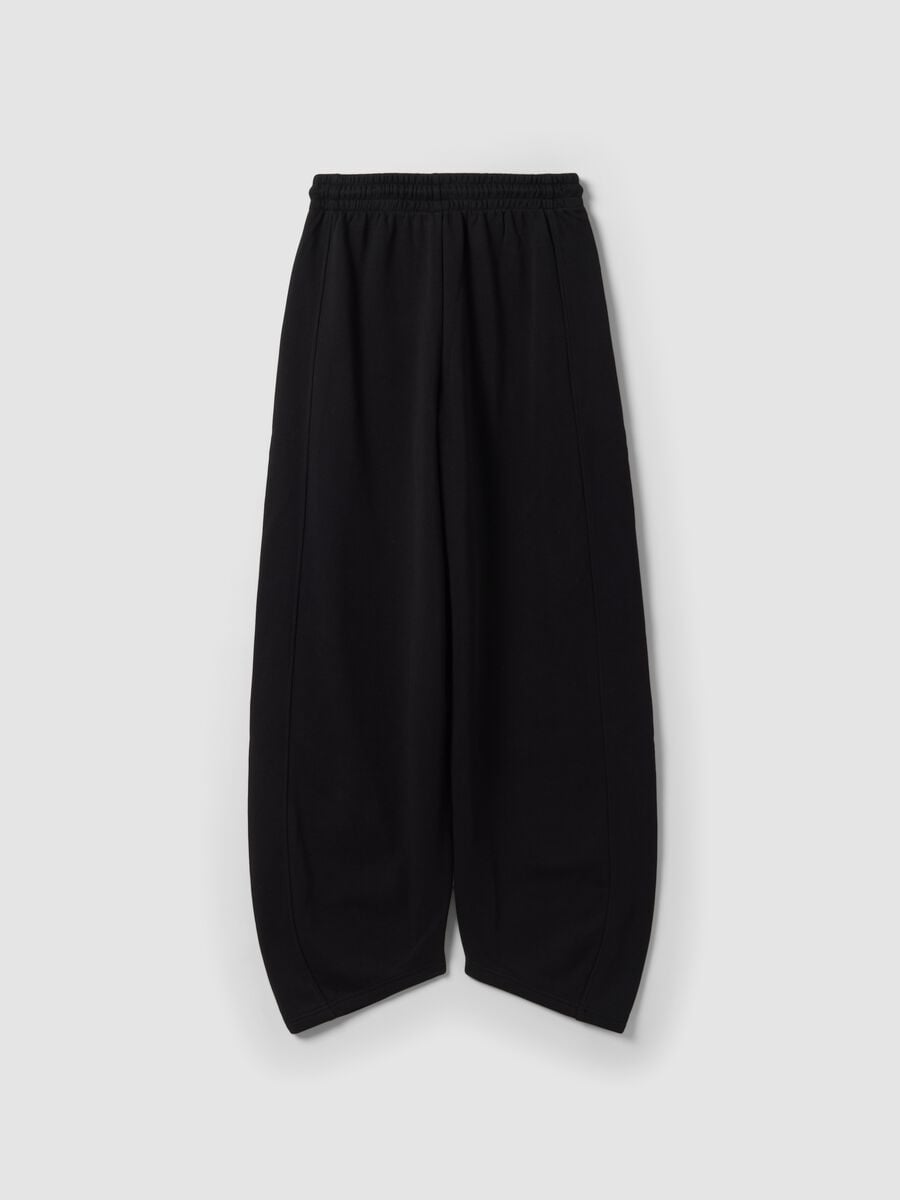 Black barrel-fit cotton-blend joggers_6