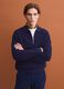 Blue pure cotton polo with zip and classic collar_2
