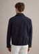 Blue regular fit cotton-linen blend jacket with zip_3