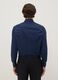 Blue cotton blend slim fit easy iron shirt_2
