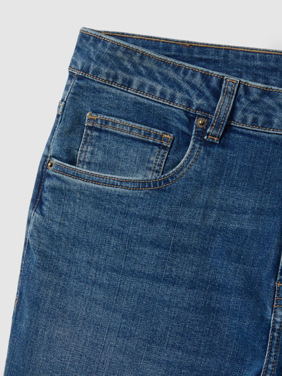 Blue stretchy skinny fit denim cotton jeans_5