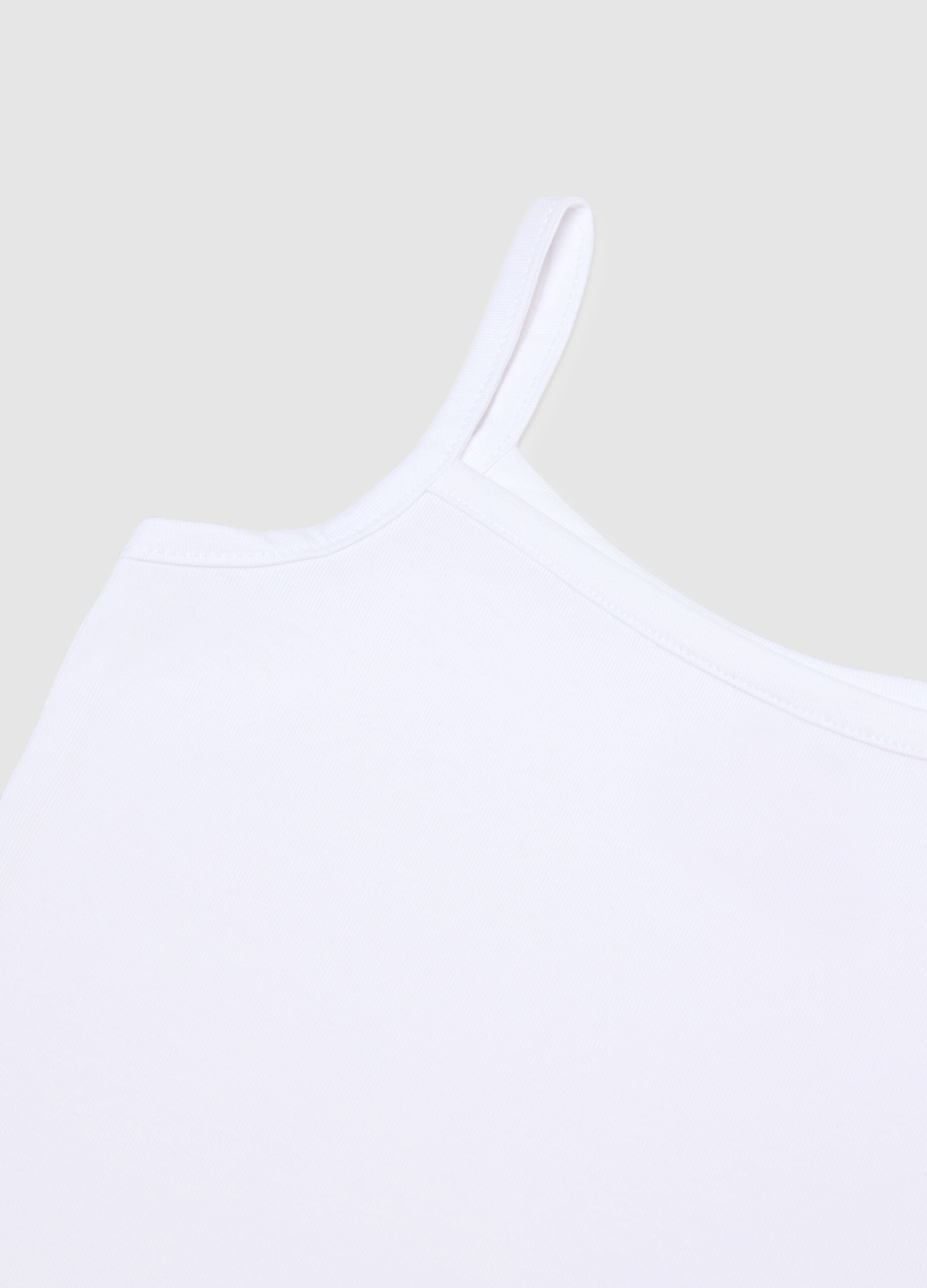 White stretch cotton girl's tank top twin pack regular fit