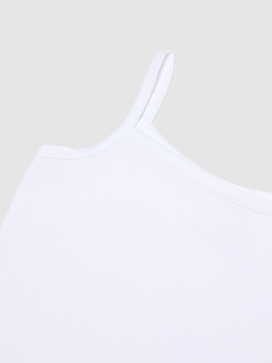 White stretch cotton girl's tank top twin pack regular fit_3