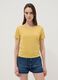 Yellow pure cotton short-sleeve T-shirt_2