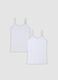 2-pack of white stretch organic cotton vests for girls_1