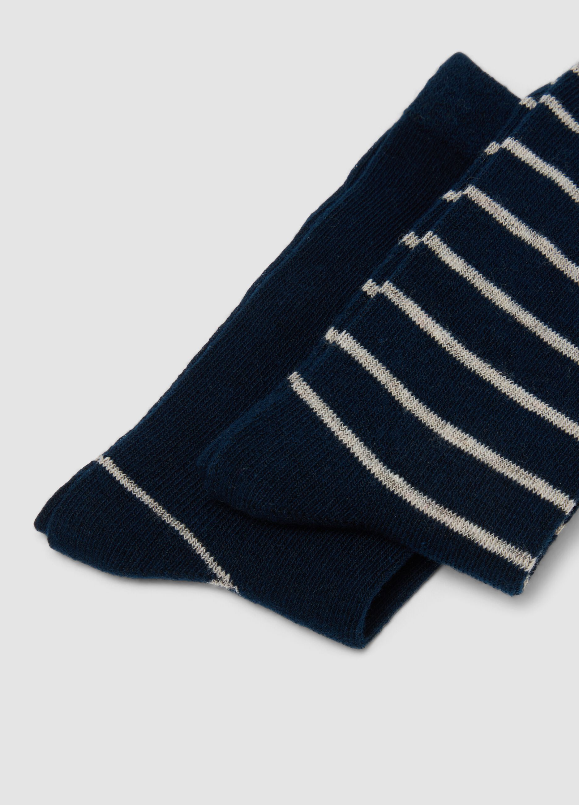 3-pack of blue long socks in stretch organic cotton