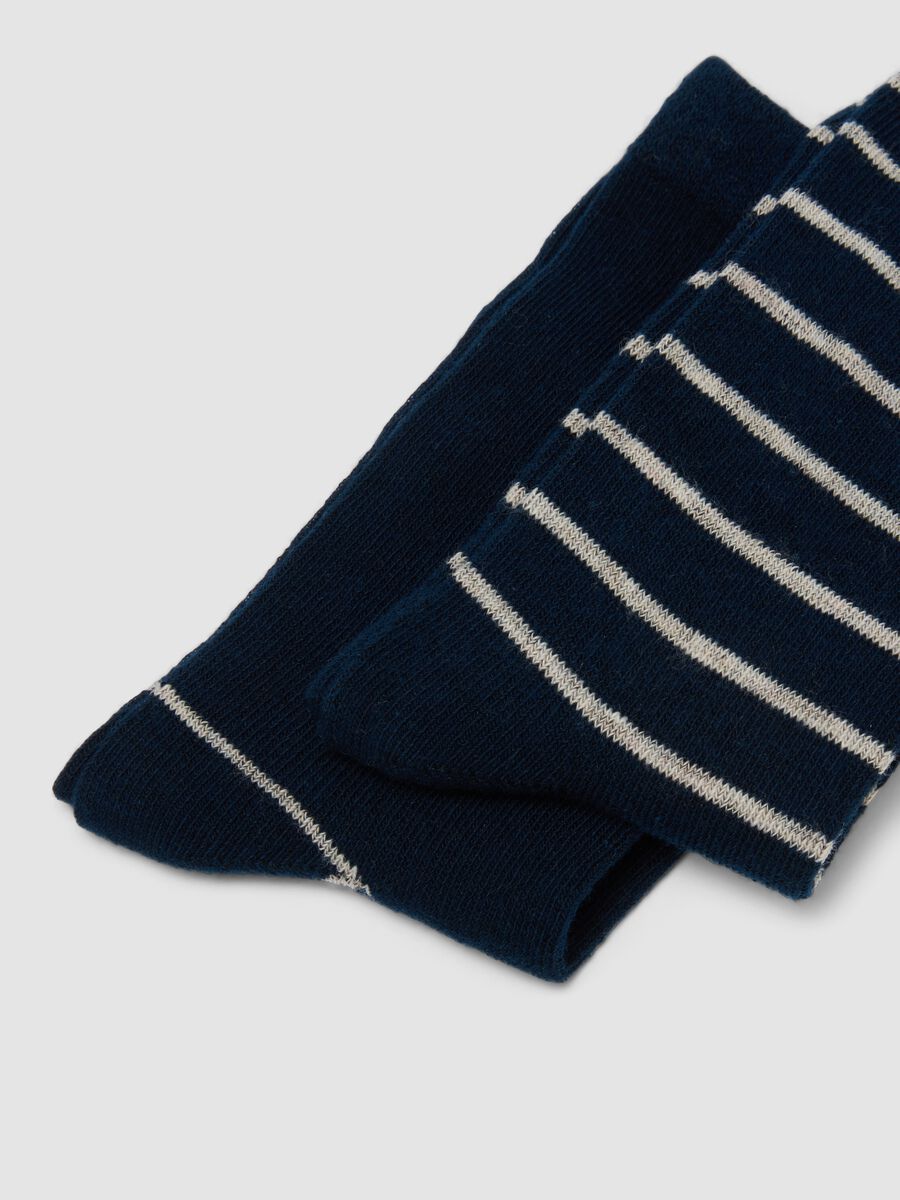 3-pack of blue long socks in stretch organic cotton_1