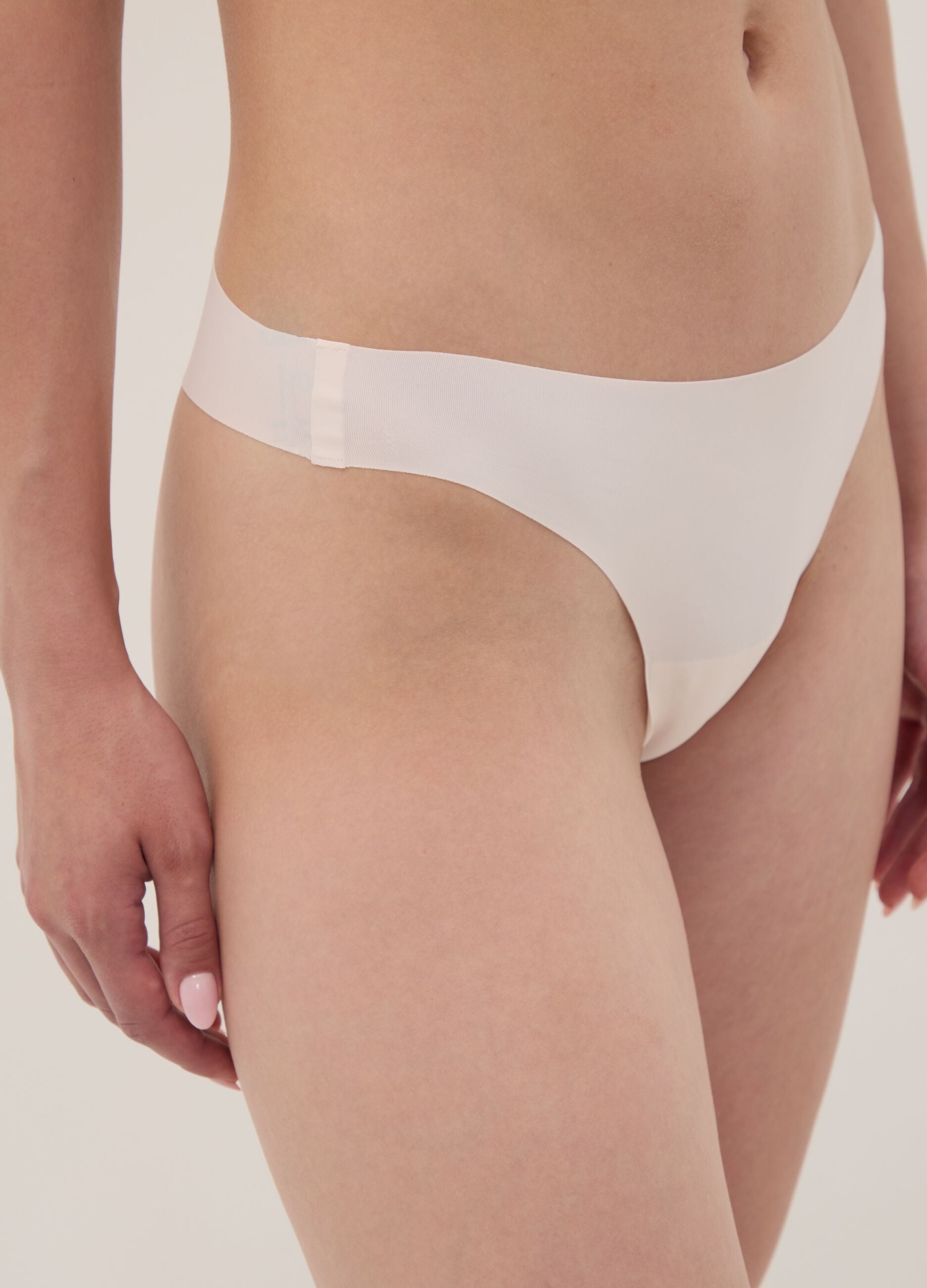 Pink stretch microfibre Brazilian briefs