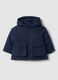 Blue padded hooded zip-up jacket for boys_0