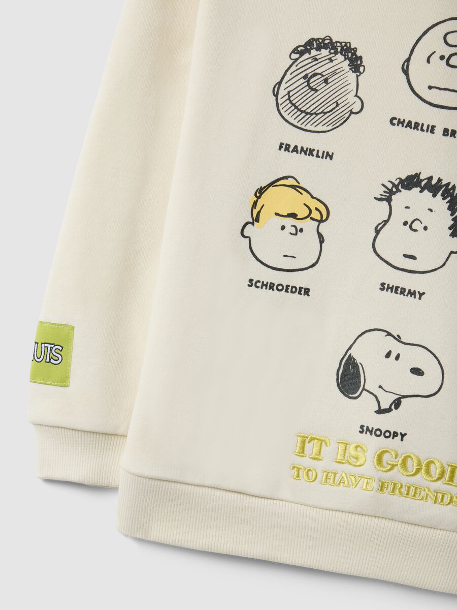 Felpa in misto cotone beige da bambino regular fit con Peanuts_3