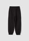 Girls&rsquo; black pure cotton joggers, regular fit_1