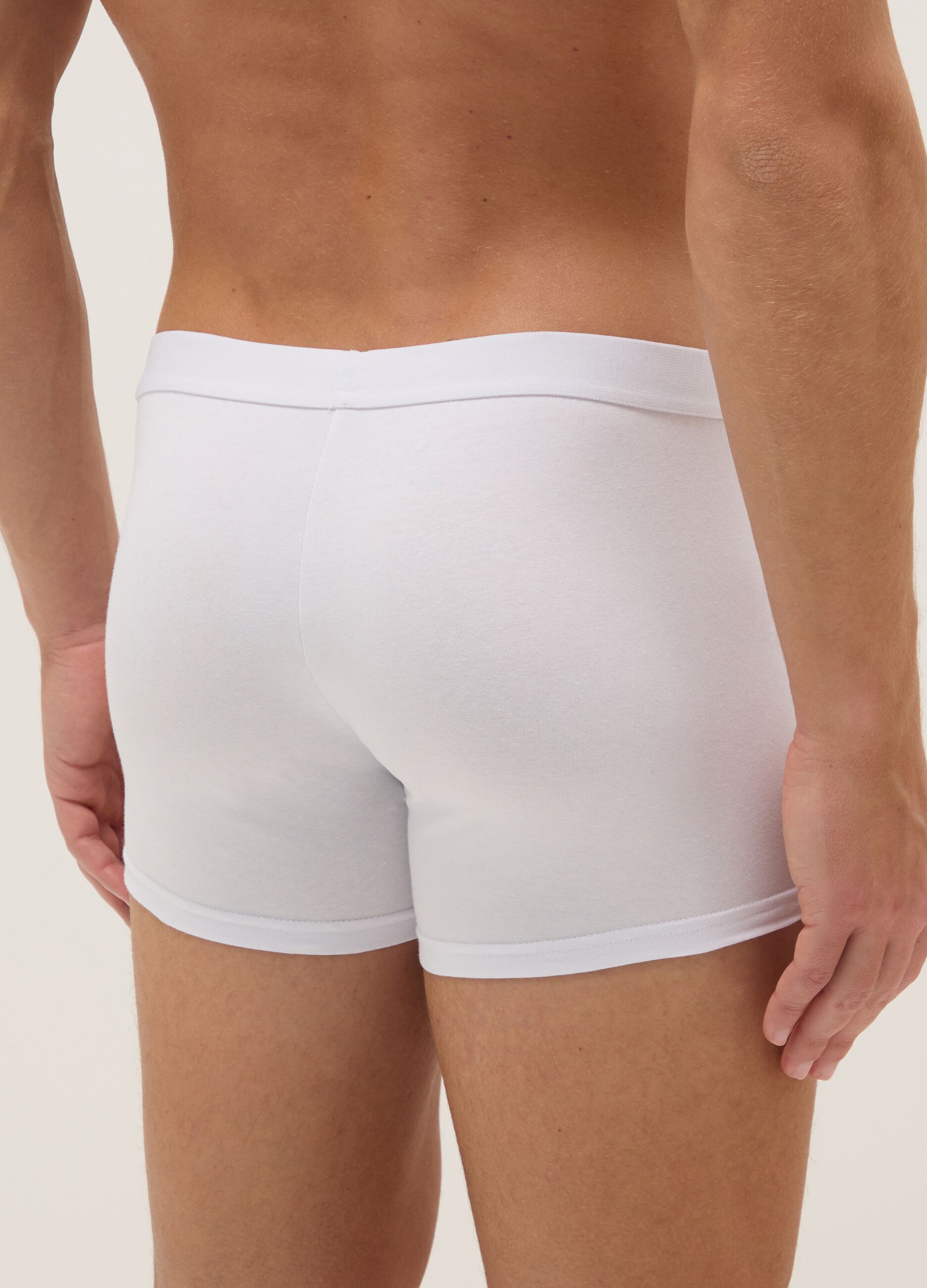 Pack of three white stretch cotton boxers regular fit