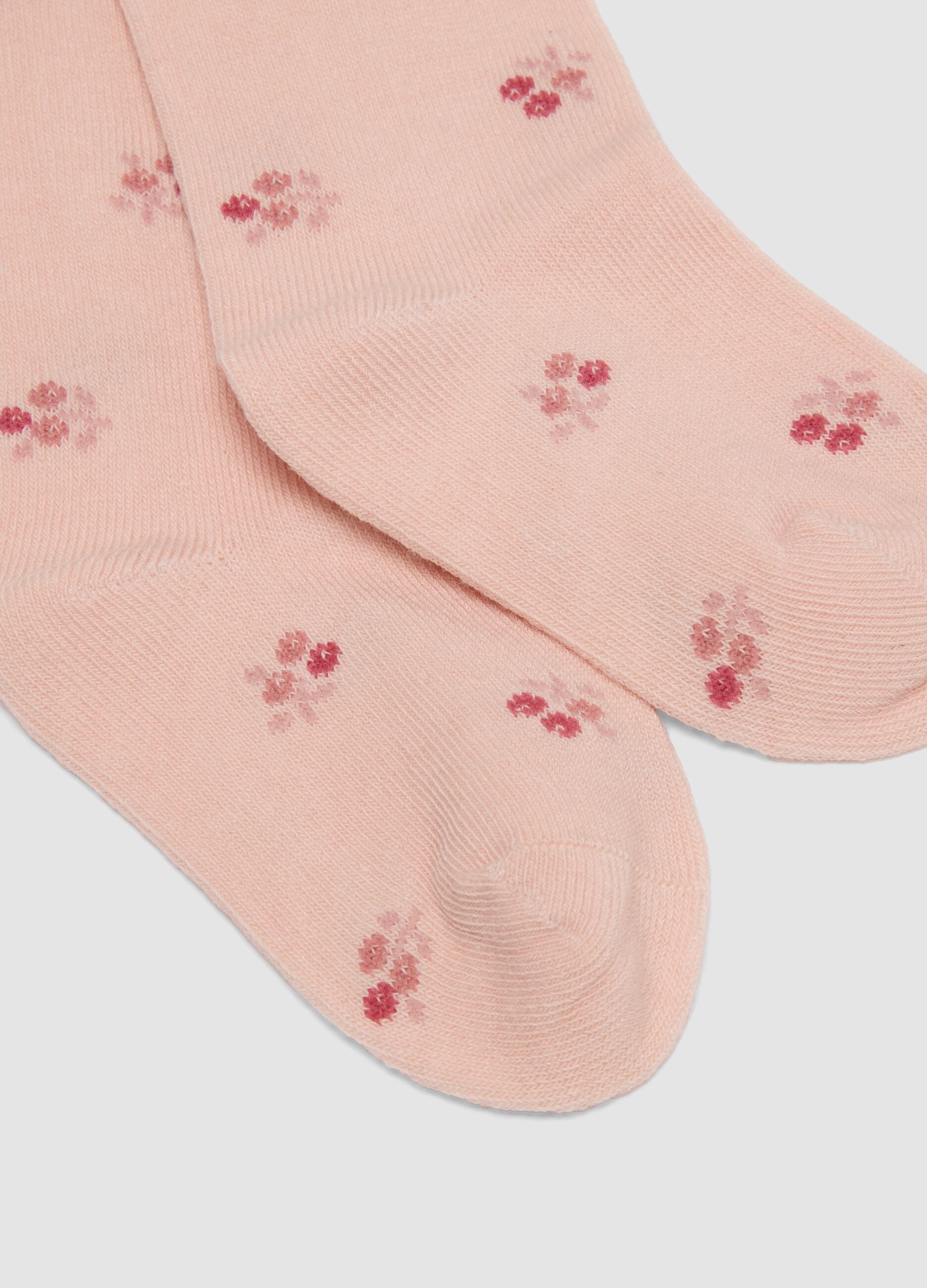3-pack of pink long socks in stretch organic cotton