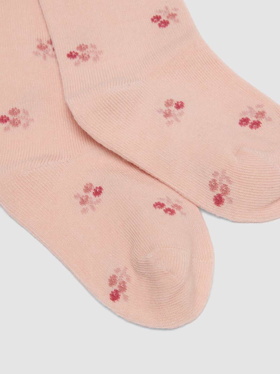3-pack of pink long socks in stretch organic cotton_1