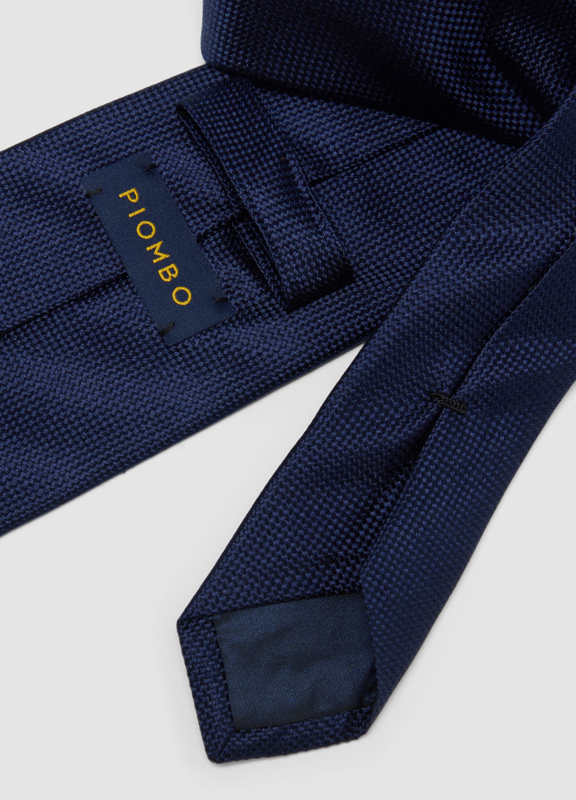 Blue pure silk tie, 8 cm wide