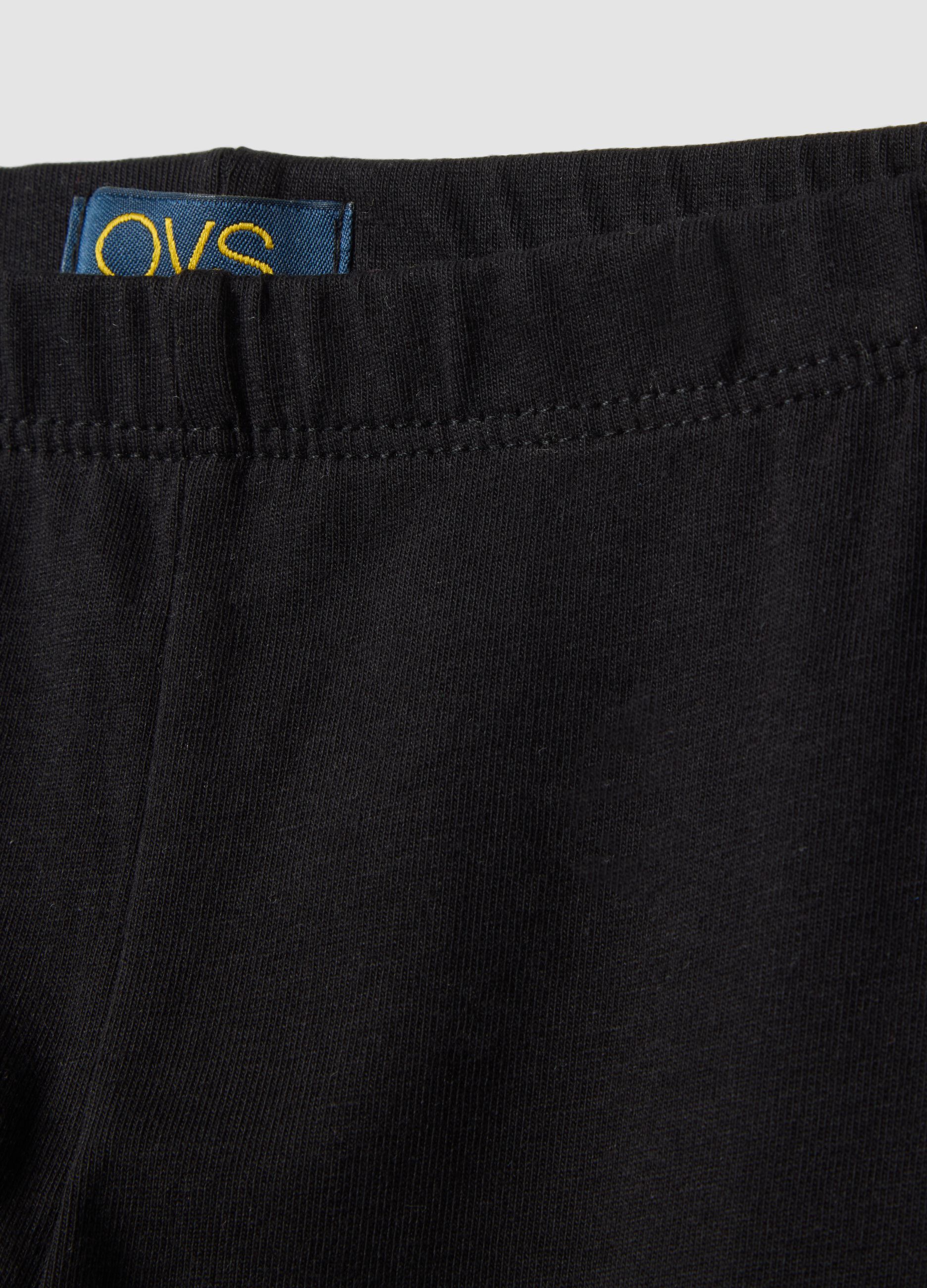 Black Stretch Cotton Slim Fit Leggings for Girls