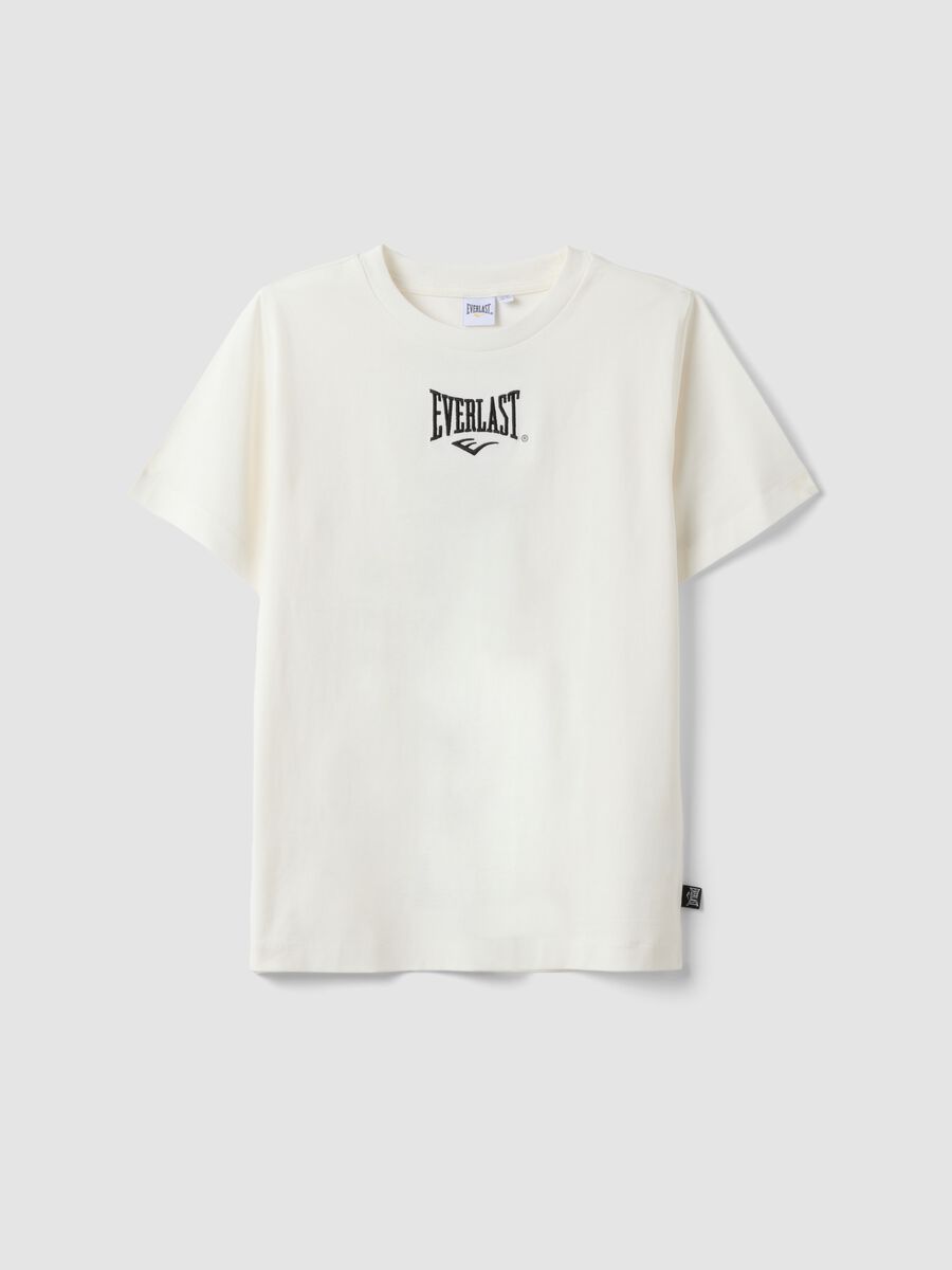 White pure cotton T-shirt with print, regular fit for boys_3