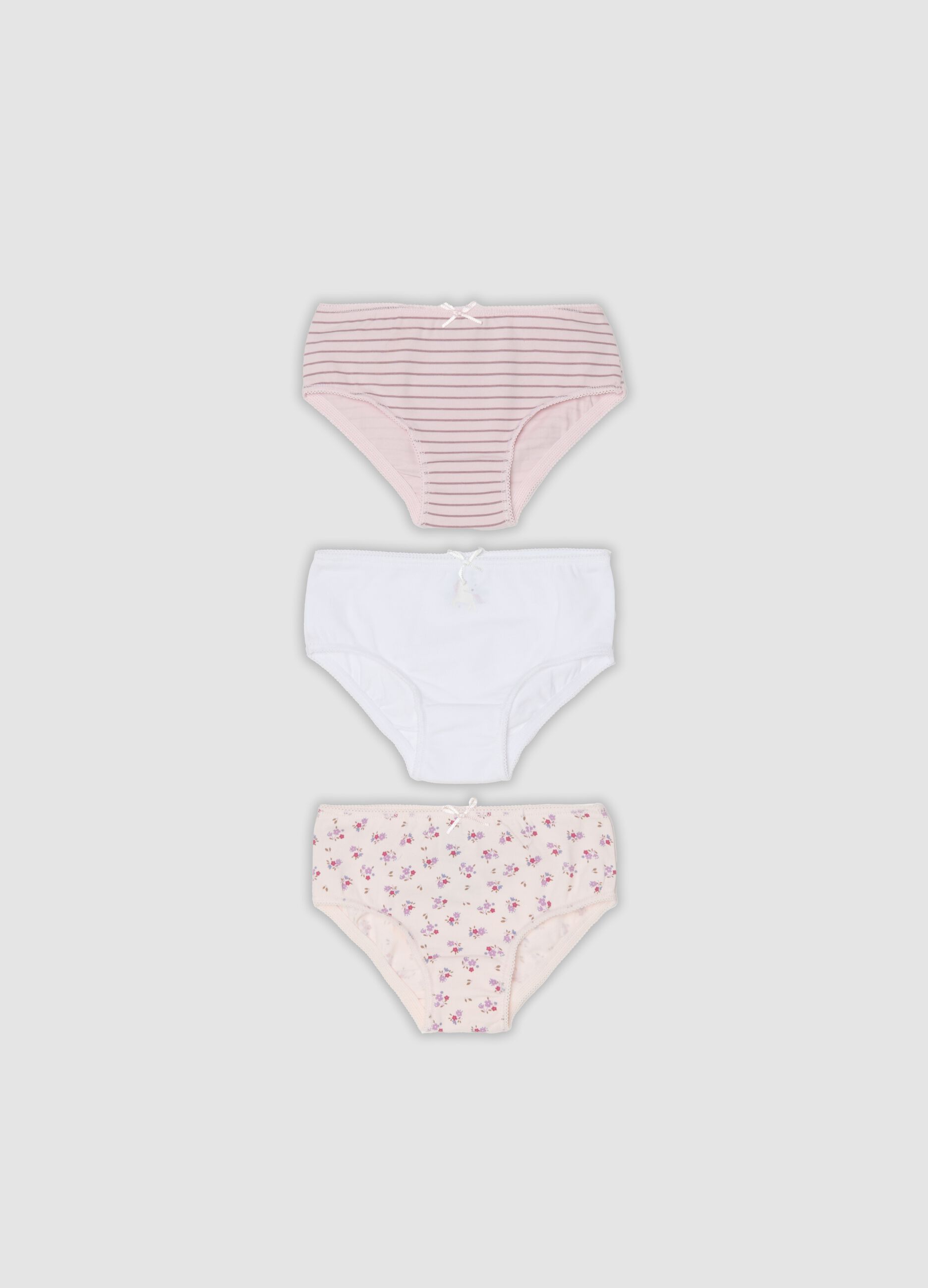 3-pack of multicolour organic stretch-cotton knickers for baby girl