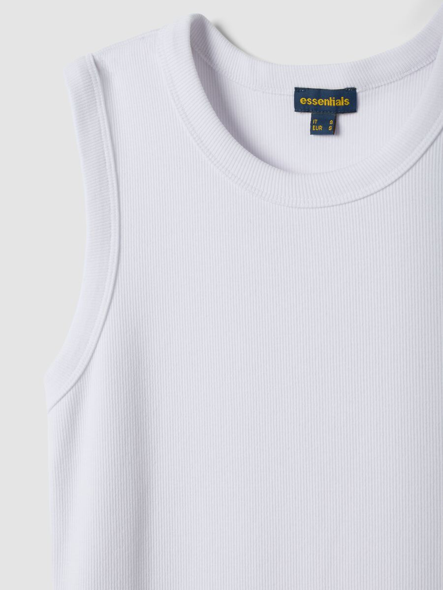 White stretch cotton mini dress_5